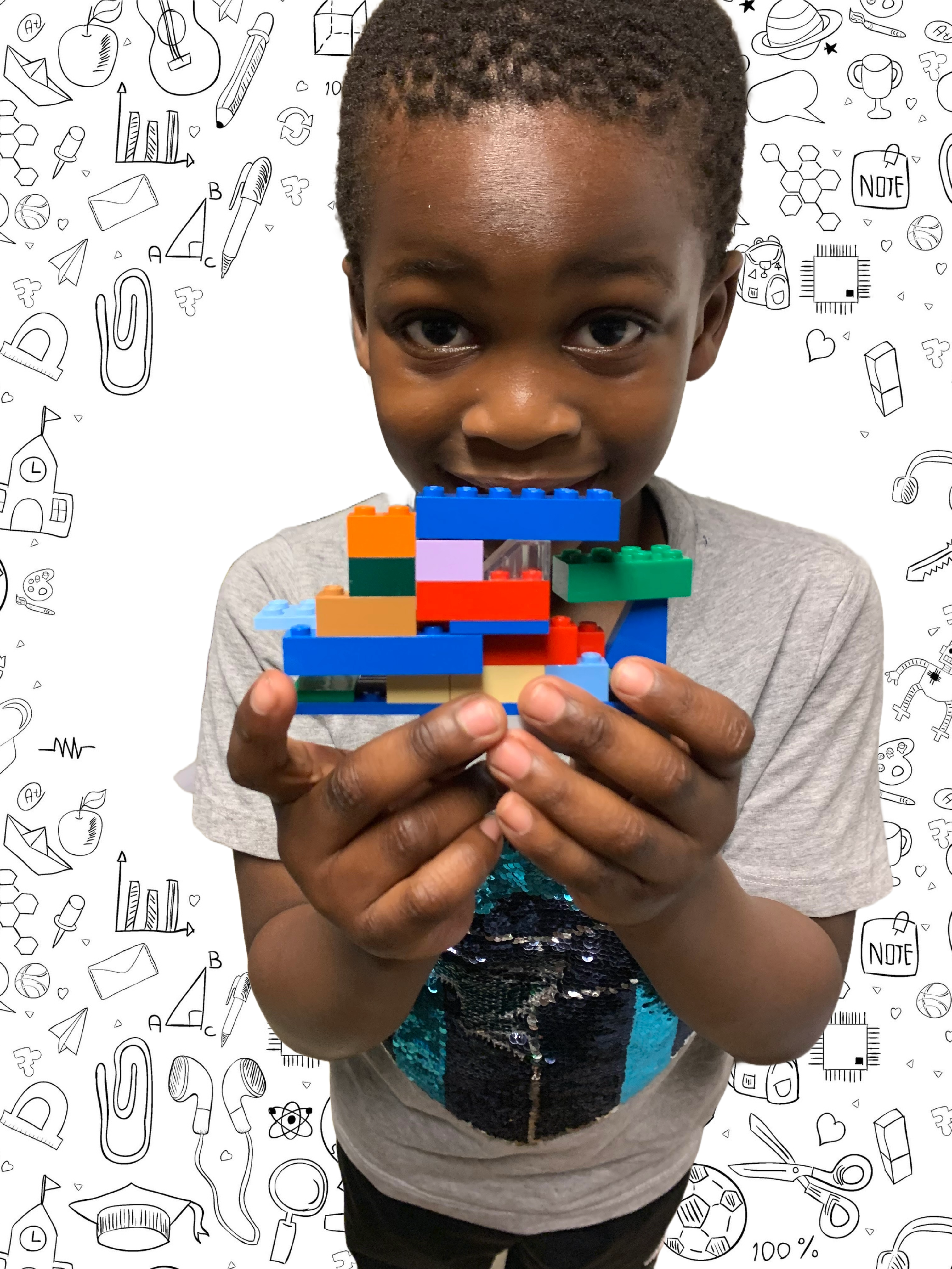 Happy children learning and playing